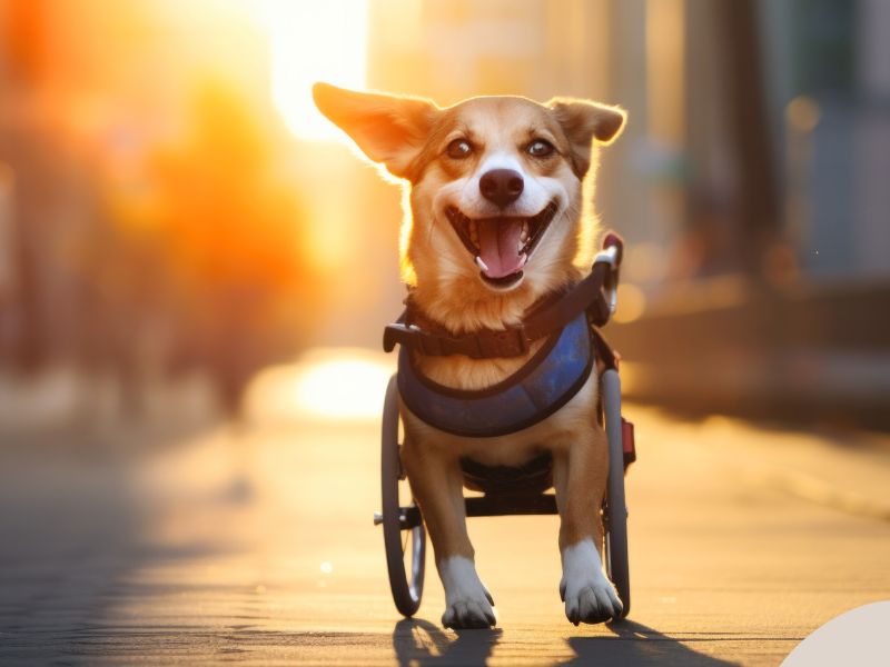 Photo: An adorable corgi is in a wheelchair due to reduced mobility.