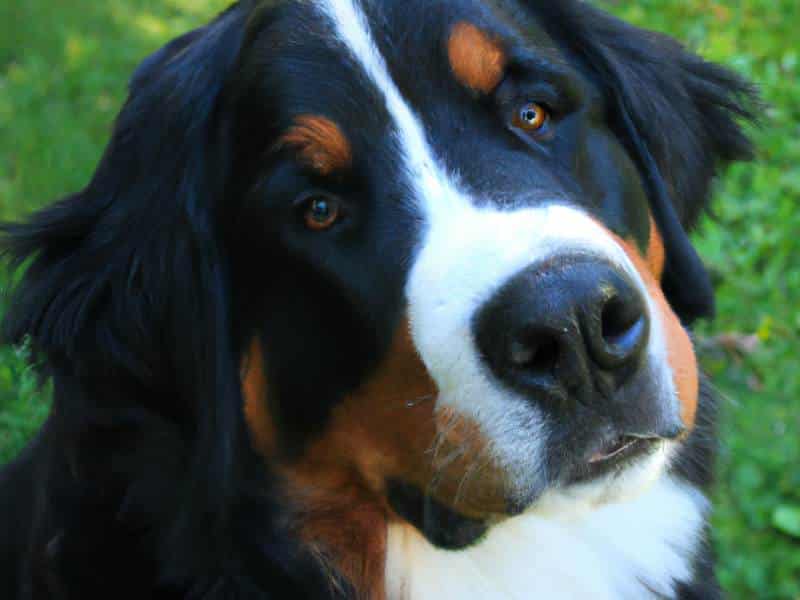 Photo: A Bernese Mountain Dog looks soulfully at the camera.