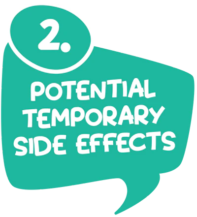 2. Potential temporary side effects.