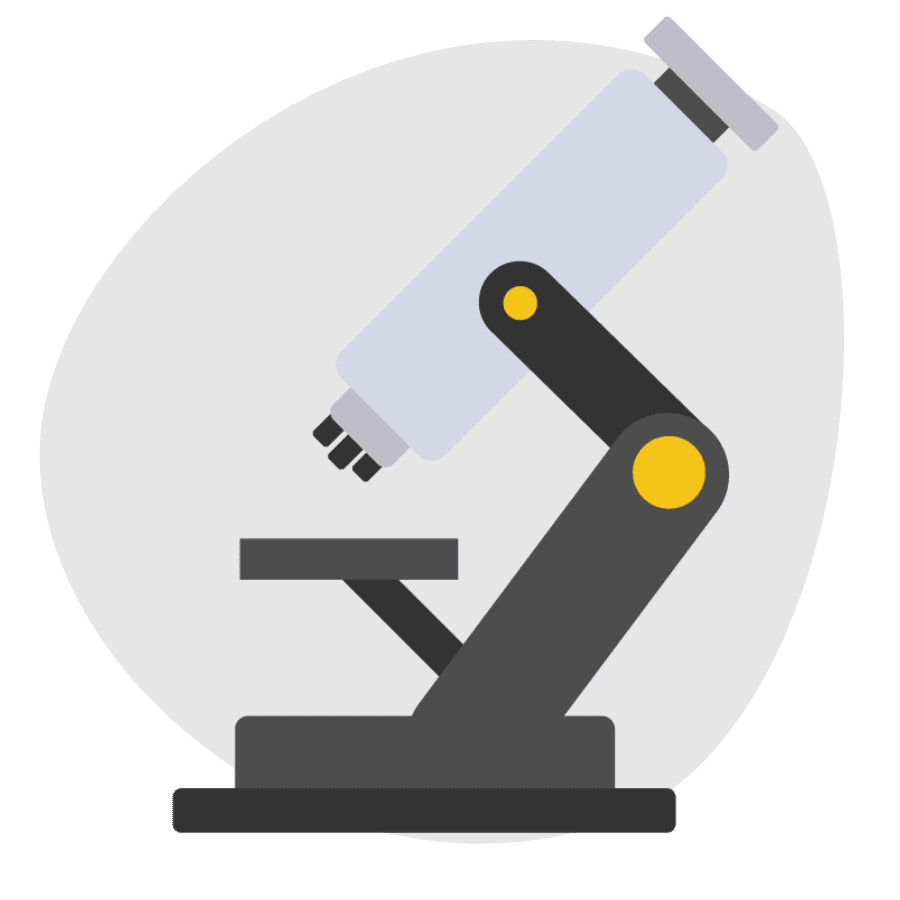 Icon for the concept "microscope and science."